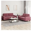 Image de Ensemble de canapés 2 pcs rouge bordeaux tissu