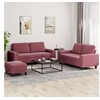 Image de Ensemble de canapés 3 pcs rouge bordeaux tissu