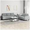 Image de Ensemble de canapés 2 pcs gris clair tissu