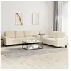 Image de Ensemble de canapés 2 pcs crème tissu