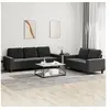 Image de Ensemble de canapés 2 pcs noir tissu