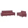 Image de Ensemble de canapés 2 pcs rouge bordeaux tissu
