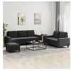 Image de Ensemble de canapés 3 pcs noir tissu