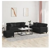 Image de Ensemble de canapés 3 pcs avec coussins noir similicuir3201929
