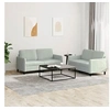 Image de Ensemble de canapés 2 pcs gris clair velours