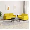 Image de Canape angle fixe 2 places en velours jaune 77 x 138 x 80 cm