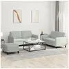 Image de Ensemble de canapés 3 pcs gris clair velours