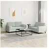 Image de Ensemble de canapés 2 pcs avec coussins gris clair velours