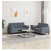 Image de Ensemble de canapés 2 pcs avec coussins gris foncé velours