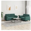 Image de Ensemble de canapés 2 pcs avec coussins vert foncé velours3201996