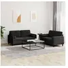 Image de Ensemble de canapés 2 pcs avec coussins noir velours