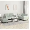 Image de Ensemble de canapés 3 pcs avec coussins gris clair velours3202004