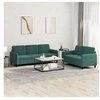 Image de Ensemble de canapés 2 pcs vert foncé velours
