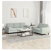 Image de Ensemble de canapés 2 pcs avec coussins gris clair velours