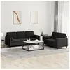 Image de Ensemble de canapés 2 pcs avec coussins noir velours