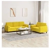 Image de Ensemble de canapés 2 pcs avec coussins jaune velours