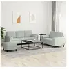 Image de Ensemble de canapés 3 pcs avec coussins gris clair velours3202044