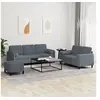 Image de Ensemble de canapés 3 pcs avec coussins gris foncé velours