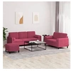 Image de Ensemble de canapés 3 pcs avec coussins rouge bordeaux velours
