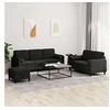 Image de Canape droit 3 places en velours noir 138 x 138 x 80 cm