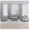 Image de Ensemble de canapés 3 pcs coussins gris clair tissu