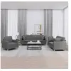 Image de Ensemble de canapés 3 pcs coussins gris foncé tissu