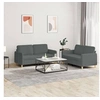 Image de Ensemble de canapés 2 pcs avec coussins Gris foncé Tissu