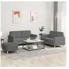 Image de Ensemble de canapés 3 pcs avec coussins Gris foncé Tissu