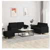 Image de Ensemble de canapés 3 pcs avec coussins Noir Tissu3202098