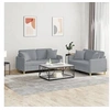 Image de Ensemble de canapés 2 pcs coussins gris clair tissu