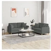 Image de Ensemble de canapés 2 pcs coussins gris foncé tissu