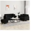 Image de 3-delige Loungeset met kussens stof zwart3202114