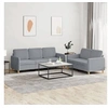 Image de Ensemble de canapés 2 pcs avec coussins Gris clair Tissu