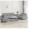 Image de Ensemble de canapés 3 pcs avec coussins Gris clair Tissu 3202126