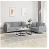 Image de Ensemble de canapés 2 pcs coussins gris clair tissu