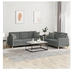 Image de Ensemble de canapés 2 pcs coussins gris foncé tissu