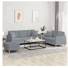 Image de Ensemble de canapés 3 pcs coussins gris clair tissu 3202142