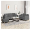 Image de Ensemble de canapés 3 pcs coussins gris foncé tissu3202143