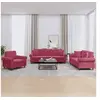 Image de Ensemble de canapés 3 pcs avec coussins rouge bordeaux velours