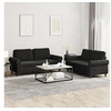 Image de Ensemble de canapés 2 pcs avec coussins Noir Velours