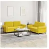Image de Ensemble de canapés 2 pcs avec coussins Jaune Velours