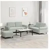 Image de Ensemble de canapés 3 pcs avec coussins Gris clair Velours