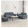 Image de Ensemble de canapés 3 pcs avec coussins Gris foncé Velours