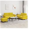 Image de Ensemble de canapés 3 pcs avec coussins Jaune Velours