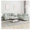 Image de Ensemble de canapés 2 pcs avec coussins gris clair velours