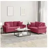 Image de Ensemble de canapés 2 pcs avec coussins rouge bordeaux velours3202234