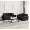 Image de Ensemble de canapés 2 pcs avec coussins noir velours