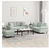 Image de 3-delige Loungeset met kussens fluweel lichtgrijs3202240
