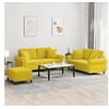 Image de Ensemble de canapés 3 pcs avec coussins jaune velours