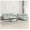 Image de Ensemble de canapés 2 pcs avec coussins Gris clair Velours